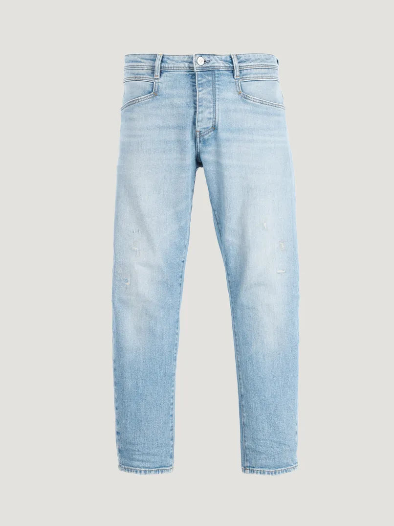CHASIN | Helyx Stride Tapered Fit Jeans | D32 LIGHT BLUE REPAIRED