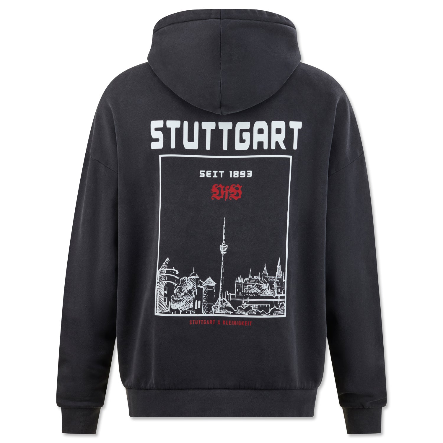 VfB Stuttgart x Kleinigkeit | Hoodie with logo and cityscape | Black