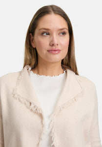 Cartoon | Casual-Strickjacke mit Fransen | 7706 Beige Melange