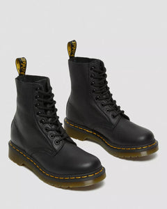 Black leather doc martins sales