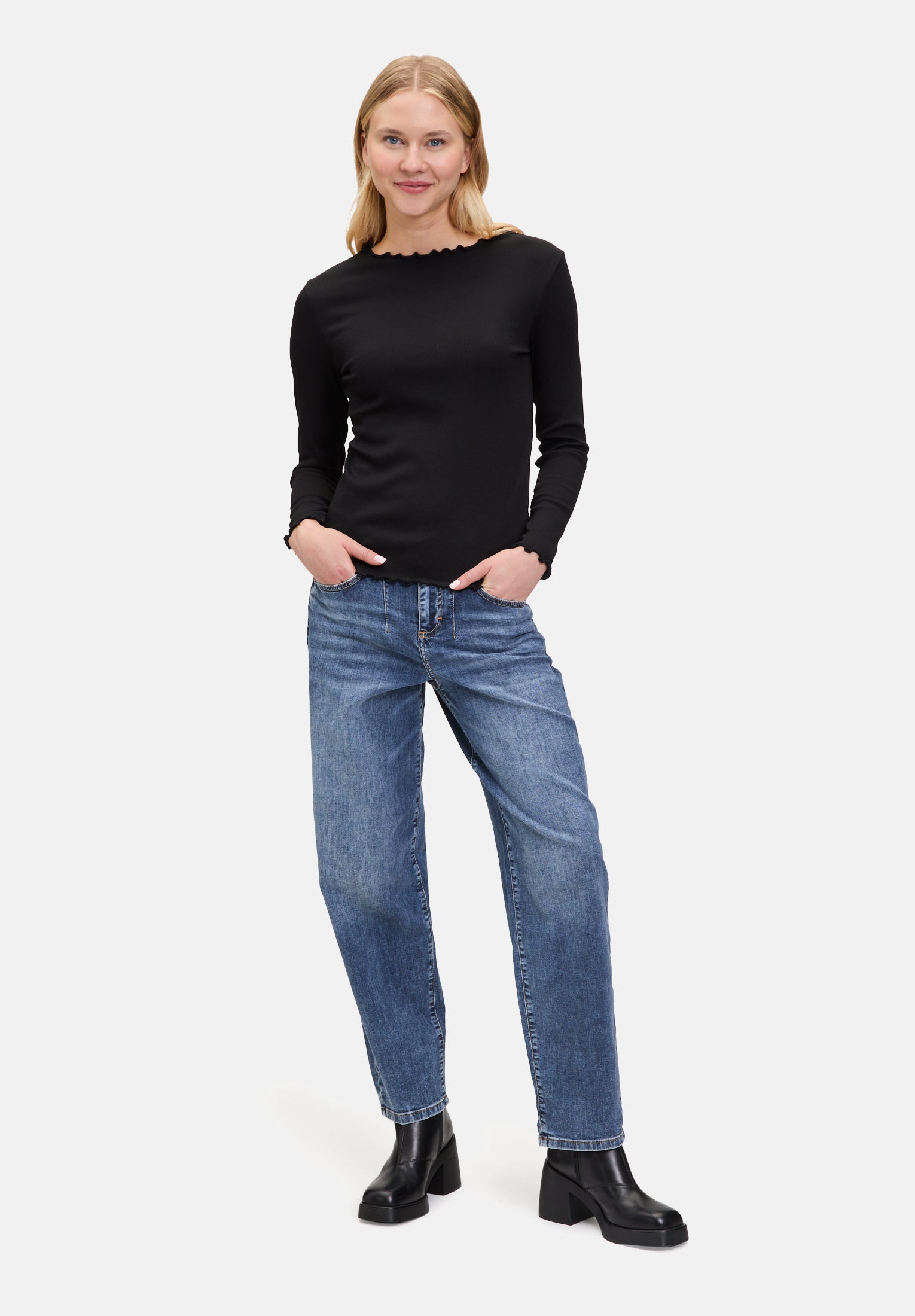 Cartoon | Langarm-Shirt mit Kragen  | 9045 Black