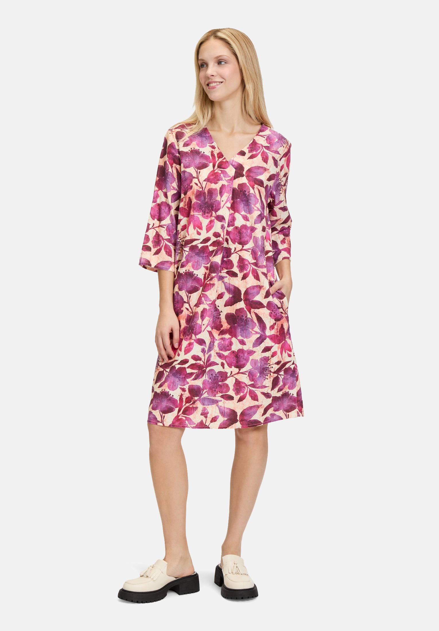 Cartoon | Sommerkleid mit Muster | 1838 Cream/Dark Pink