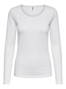 ONLY | LIVE LOVE O-Neck Top | White