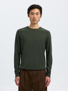 SELECTED | LANGARM STRICKPULLOVER BERG | Forest Night
