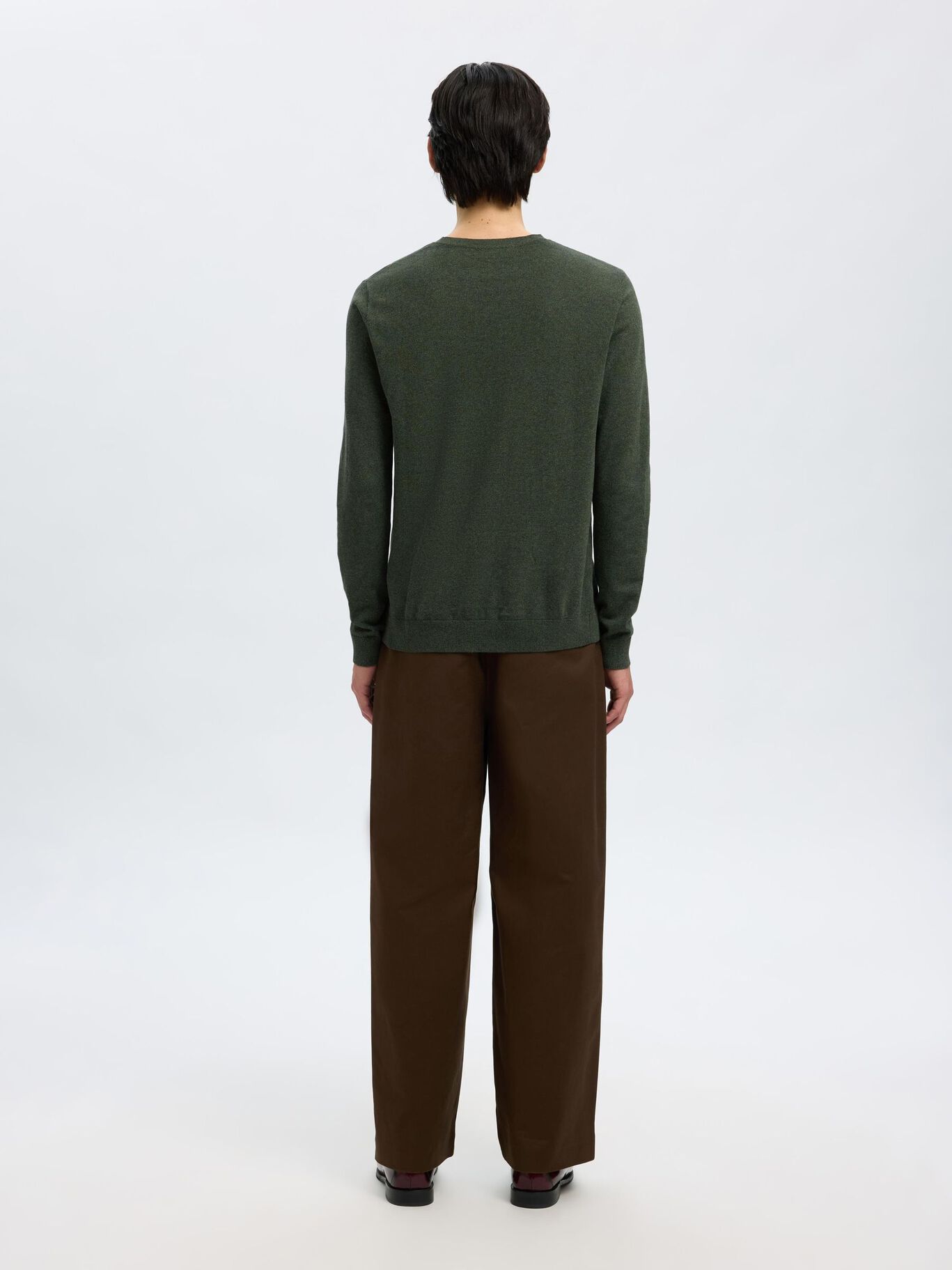 SELECTED | LANGARM STRICKPULLOVER BERG | Forest Night