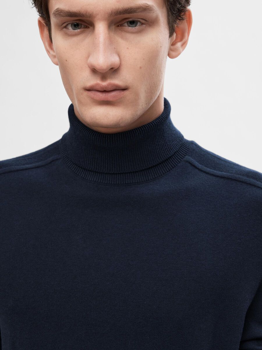 SELECTED | ROLL NECK SWEATER | Navy blazer