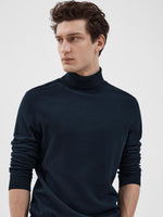 Lade das Bild in den Galerie-Viewer, SELECTED | ROLLKRAGEN PULLOVER | Navy blazer
