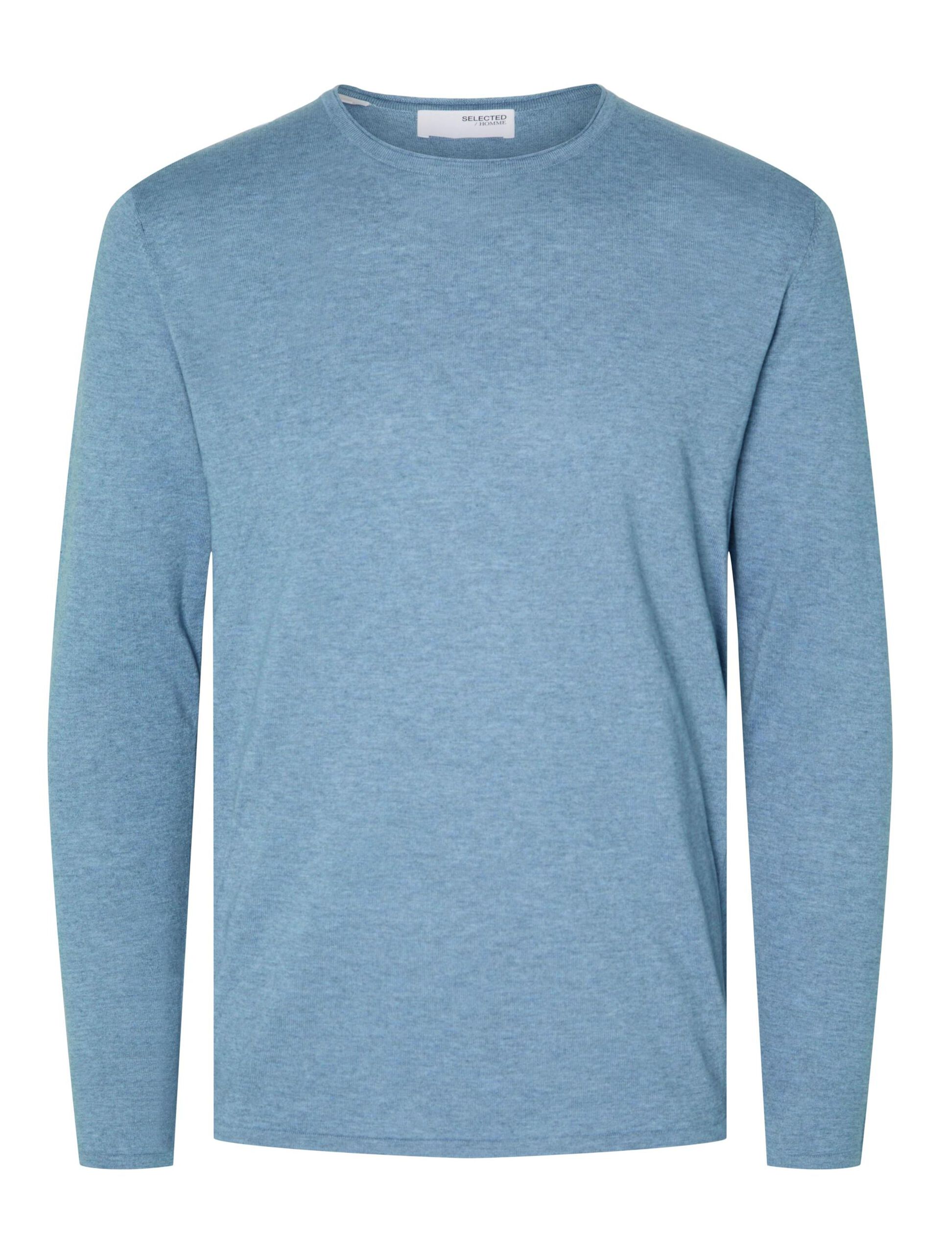 SELECTED | LANGÄRMELIGER PULLOVER | Blue shadow