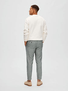 SELECTED | SLIM FIT TAPERED LINEN HOSE | Skycaptain Oatmeal