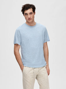 SELECTED | LEINEN T-SHIRT | Cashmere blue