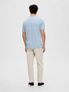 SELECTED | LEINEN T-SHIRT | Cashmere blue