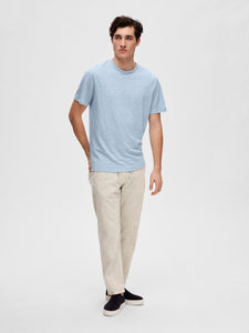 SELECTED | LEINEN T-SHIRT | Cashmere blue