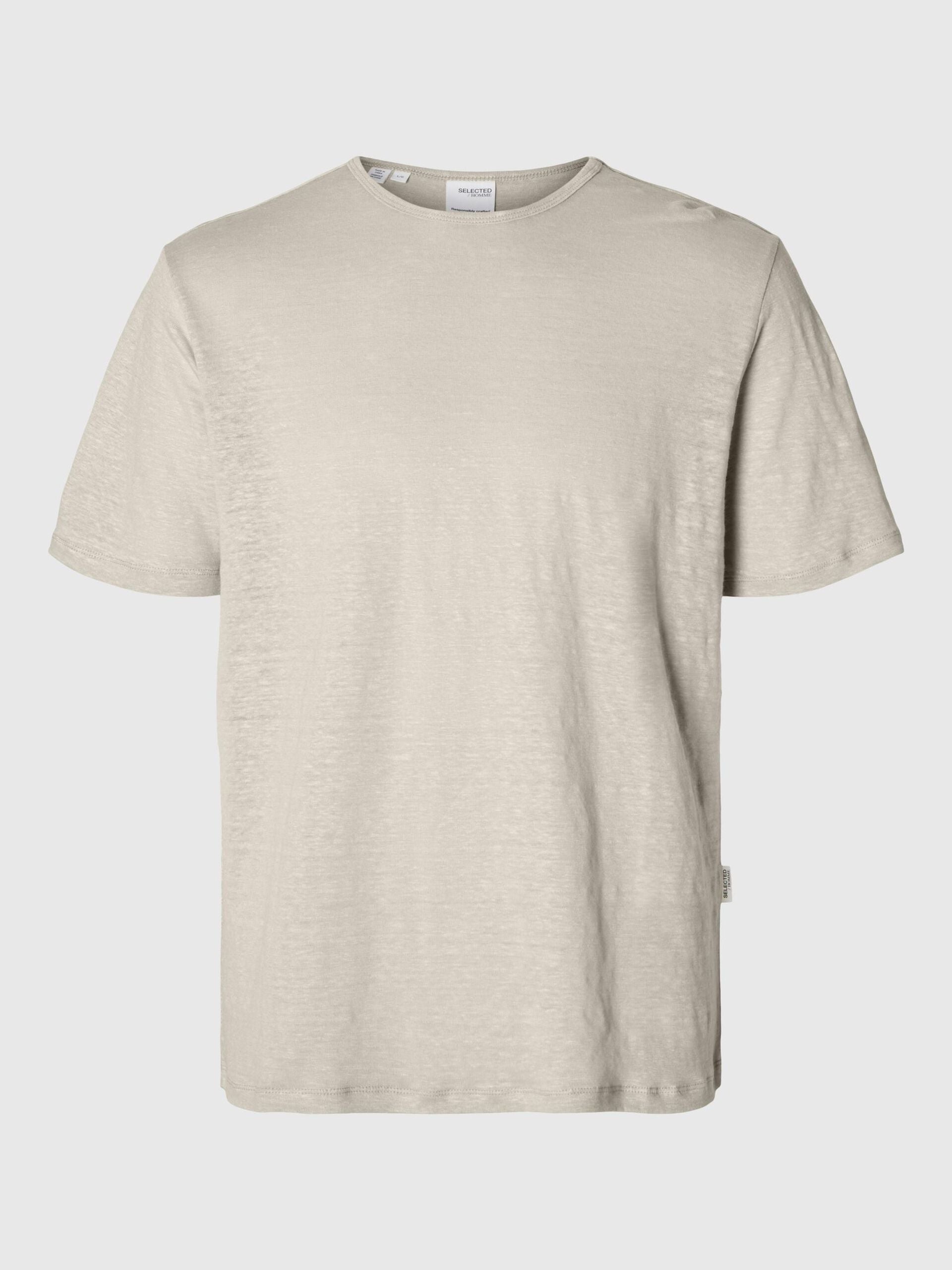 SELECTED | LEINEN T-SHIRT | Oatmeal