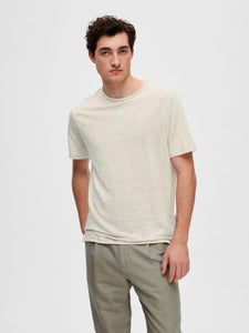 SELECTED | LEINEN T-SHIRT | Oatmeal