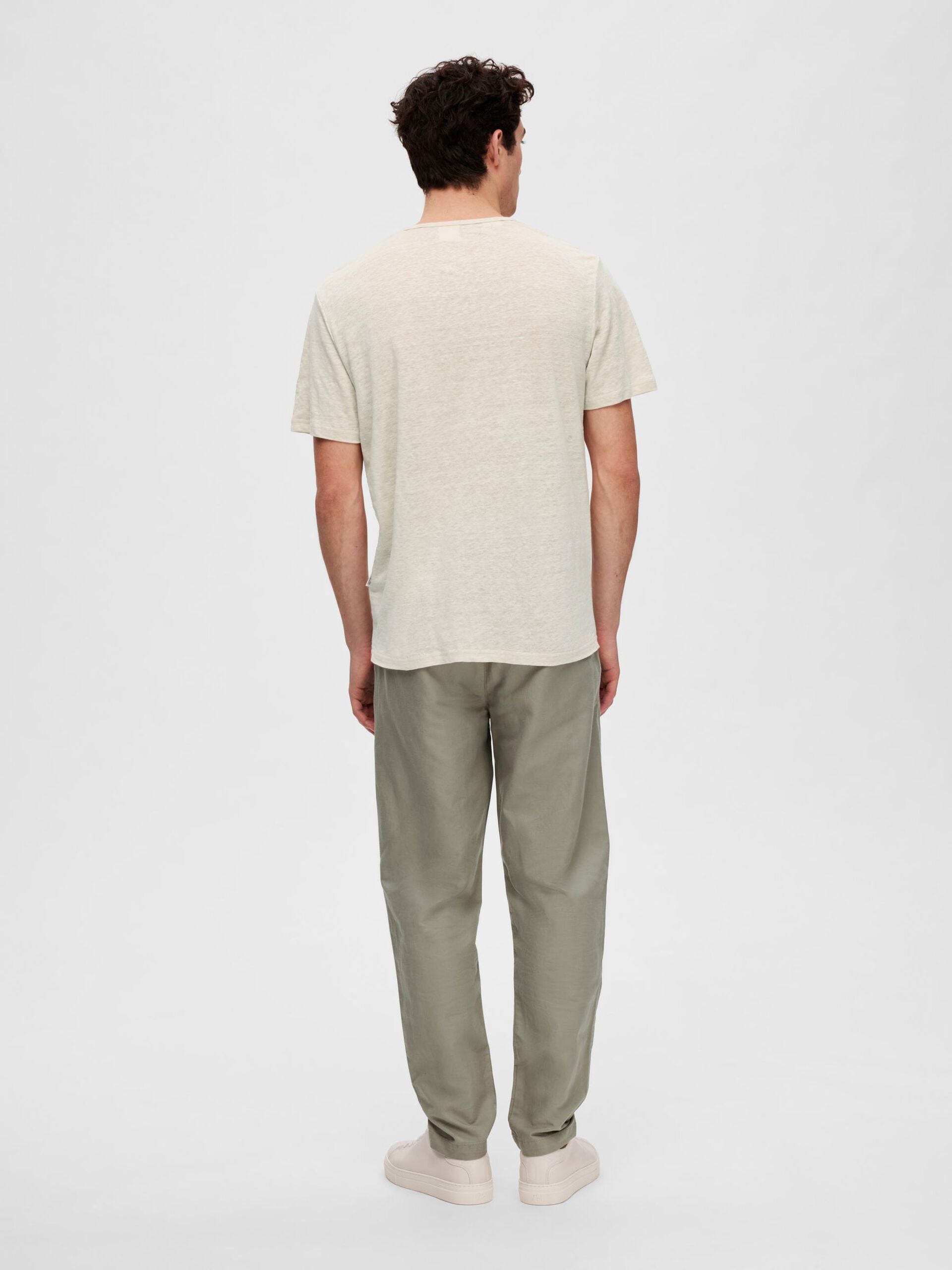 SELECTED | LEINEN T-SHIRT | Oatmeal