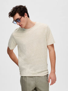 SELECTED | LEINEN T-SHIRT | Oatmeal