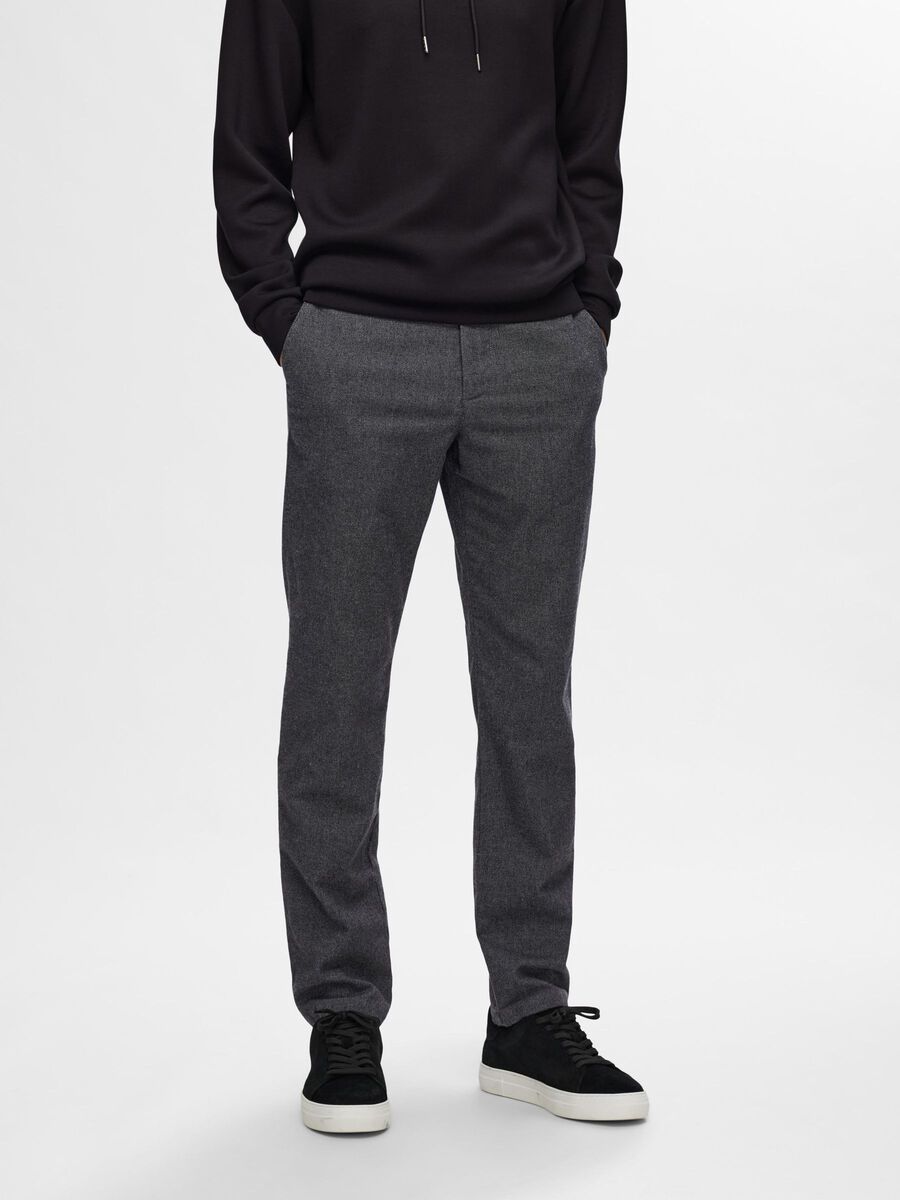 SELECTED | SLIM FIT BRUSHED CHINO | Dark Grey