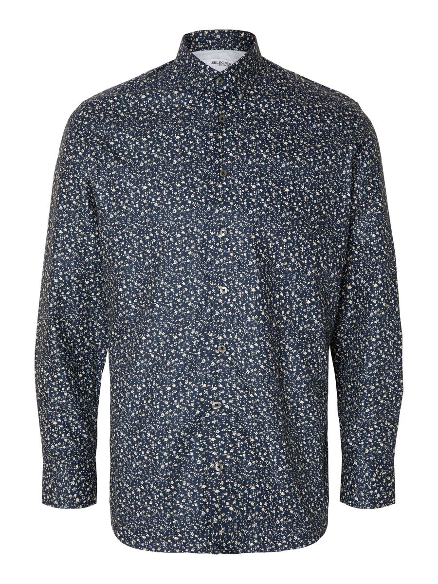 SELECTED | BAUMWOLL HEMD | Navy Blayzer Flower