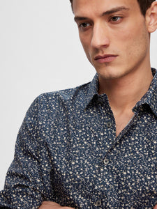 SELECTED | BAUMWOLL HEMD | Navy Blayzer Flower