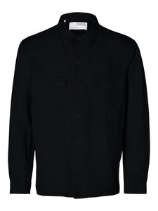 SELECTED | OVERSHIRT LEINEN | Black