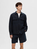 Lade das Bild in den Galerie-Viewer, SELECTED | OVERSHIRT LEINEN | Sky captain
