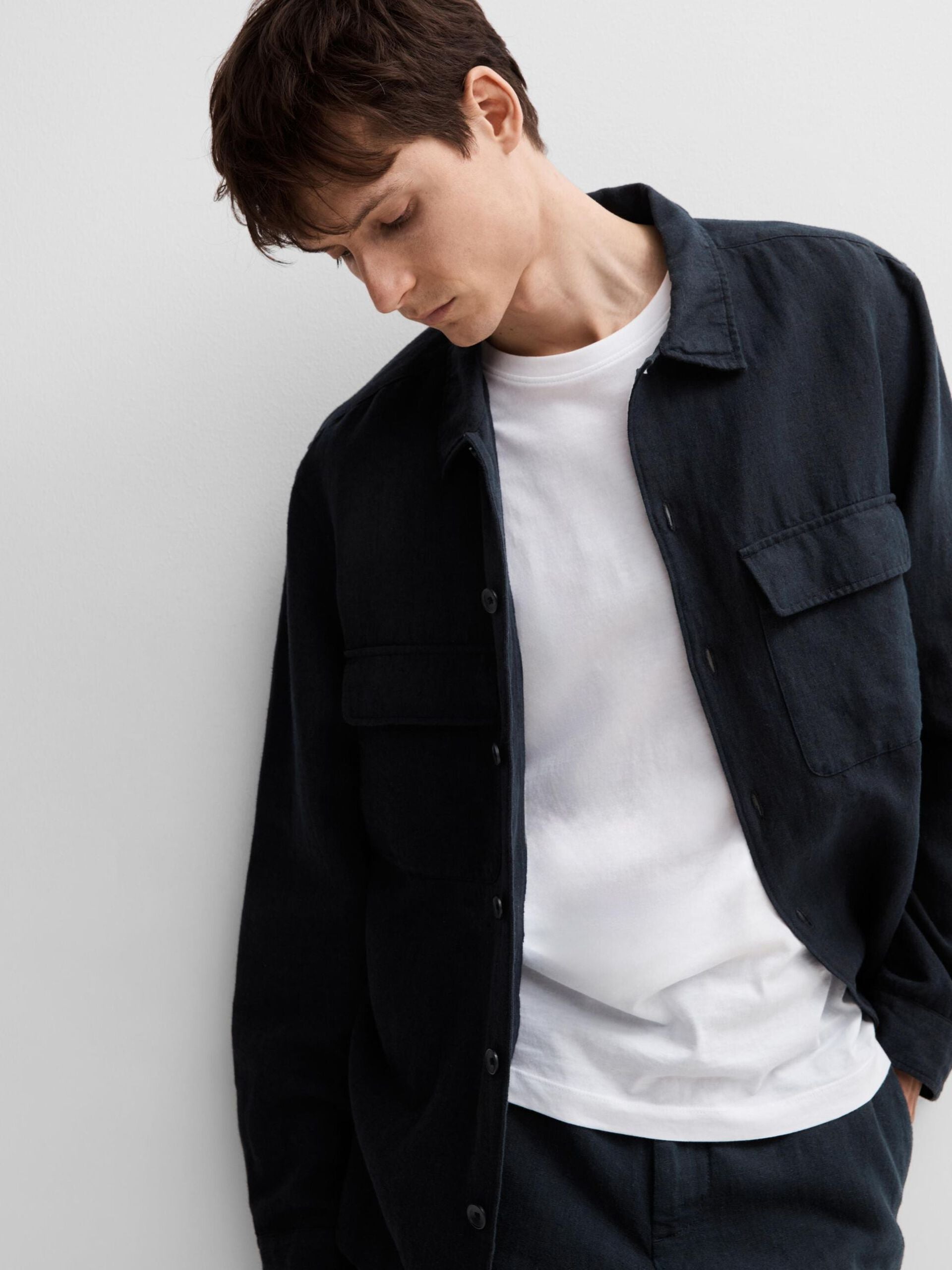 SELECTED | OVERSHIRT LEINEN | Sky captain