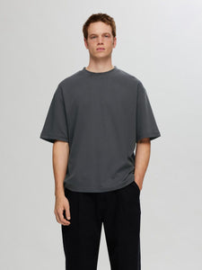 SELECTED | OVERSIZED KURZARM T-SHIRT | Asphalt