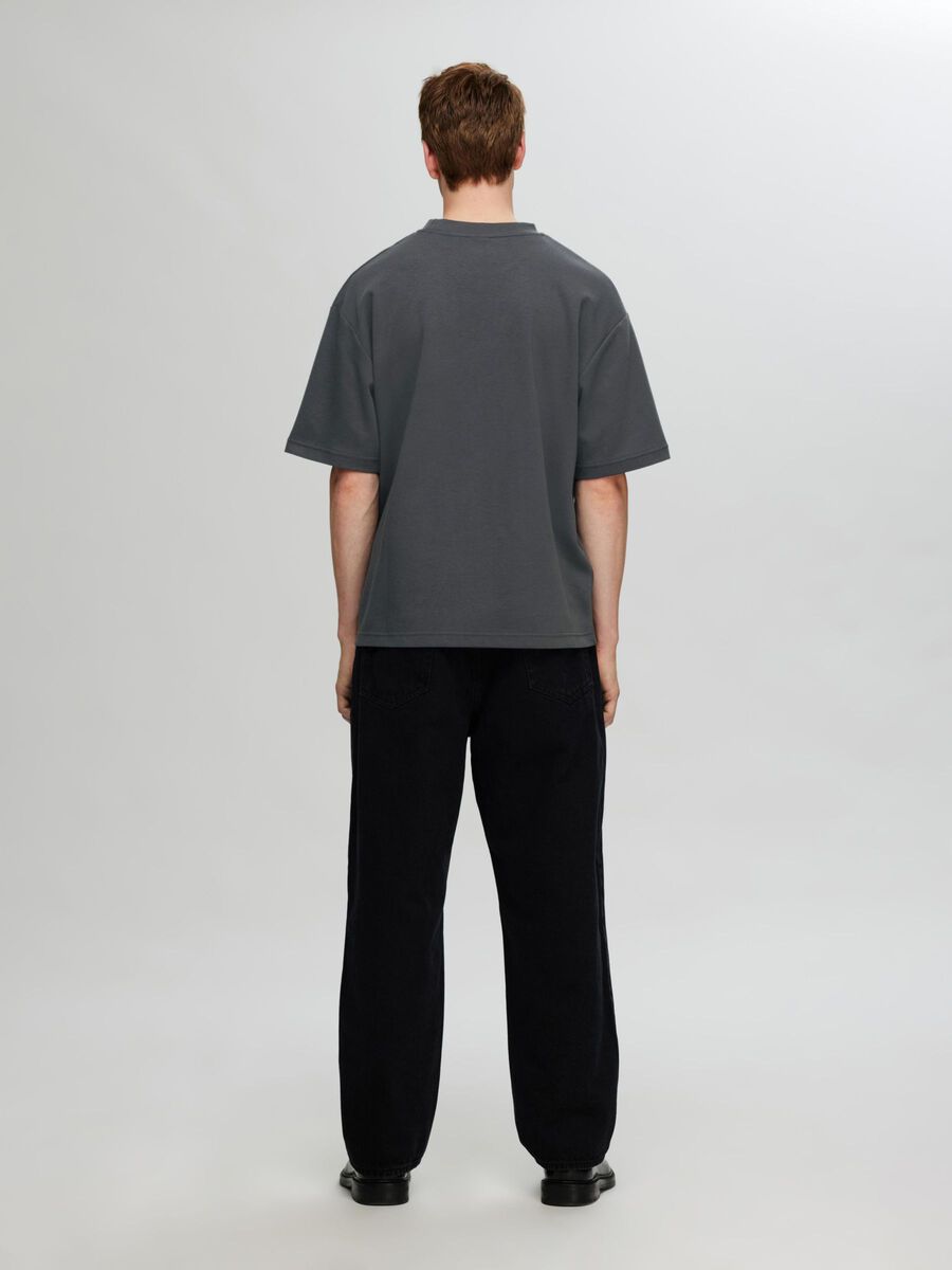 SELECTED | OVERSIZED KURZARM T-SHIRT | Asphalt