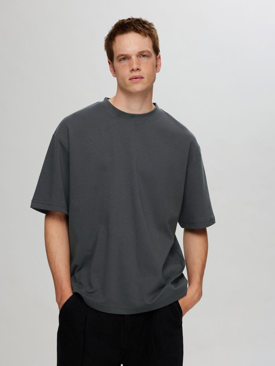 SELECTED | OVERSIZED KURZARM T-SHIRT | Asphalt