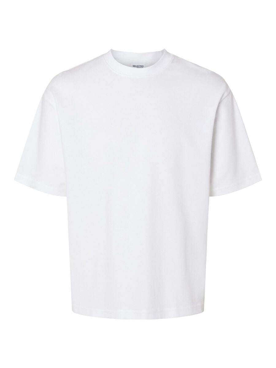 SELECTED | OVERSIZED KURZARM T-SHIRT | Bright white