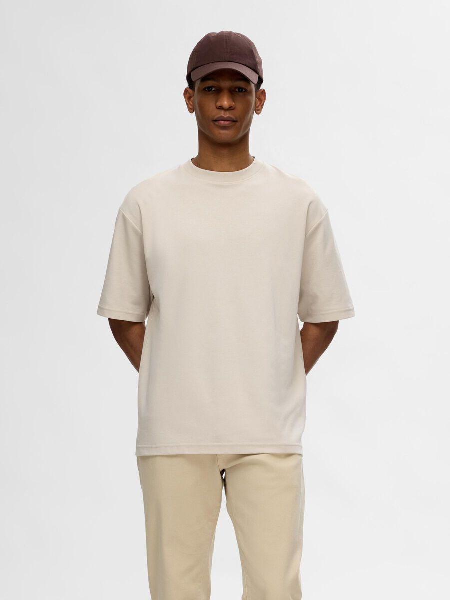 SELECTED | OVERSIZED KURZARM T-SHIRT | Oatmeal