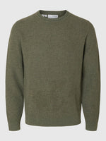 Lade das Bild in den Galerie-Viewer, SELECTED | PULLOVER ROSS MIT RUNDHALSAUSSCHNITT | Deep Forest
