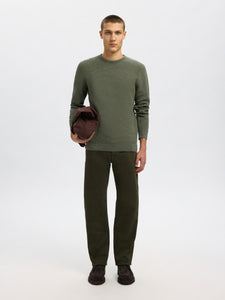 SELECTED | PULLOVER ROSS MIT RUNDHALSAUSSCHNITT | Deep Forest