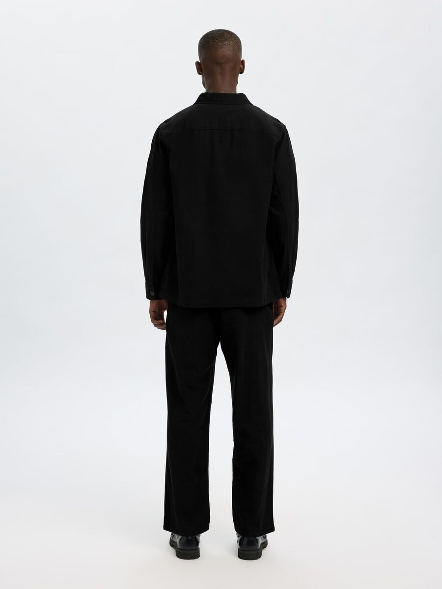 SELECTED | LEINENMIX OVERSHIRT Brody Sun | Black