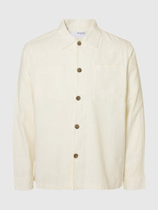 SELECTED | LEINENMIX OVERSHIRT Brody Sun | Cloud dancer