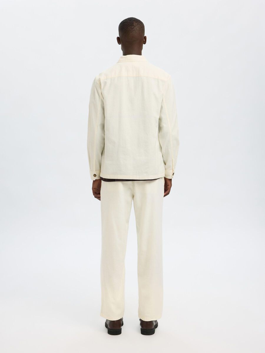SELECTED | LEINENMIX OVERSHIRT Brody Sun | Cloud dancer
