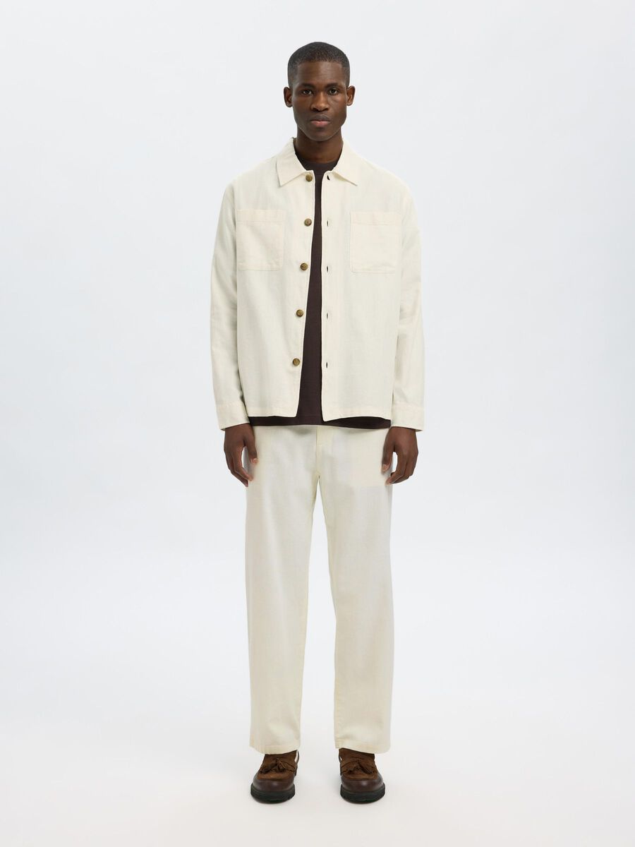 SELECTED | LEINENMIX OVERSHIRT Brody Sun | Cloud dancer
