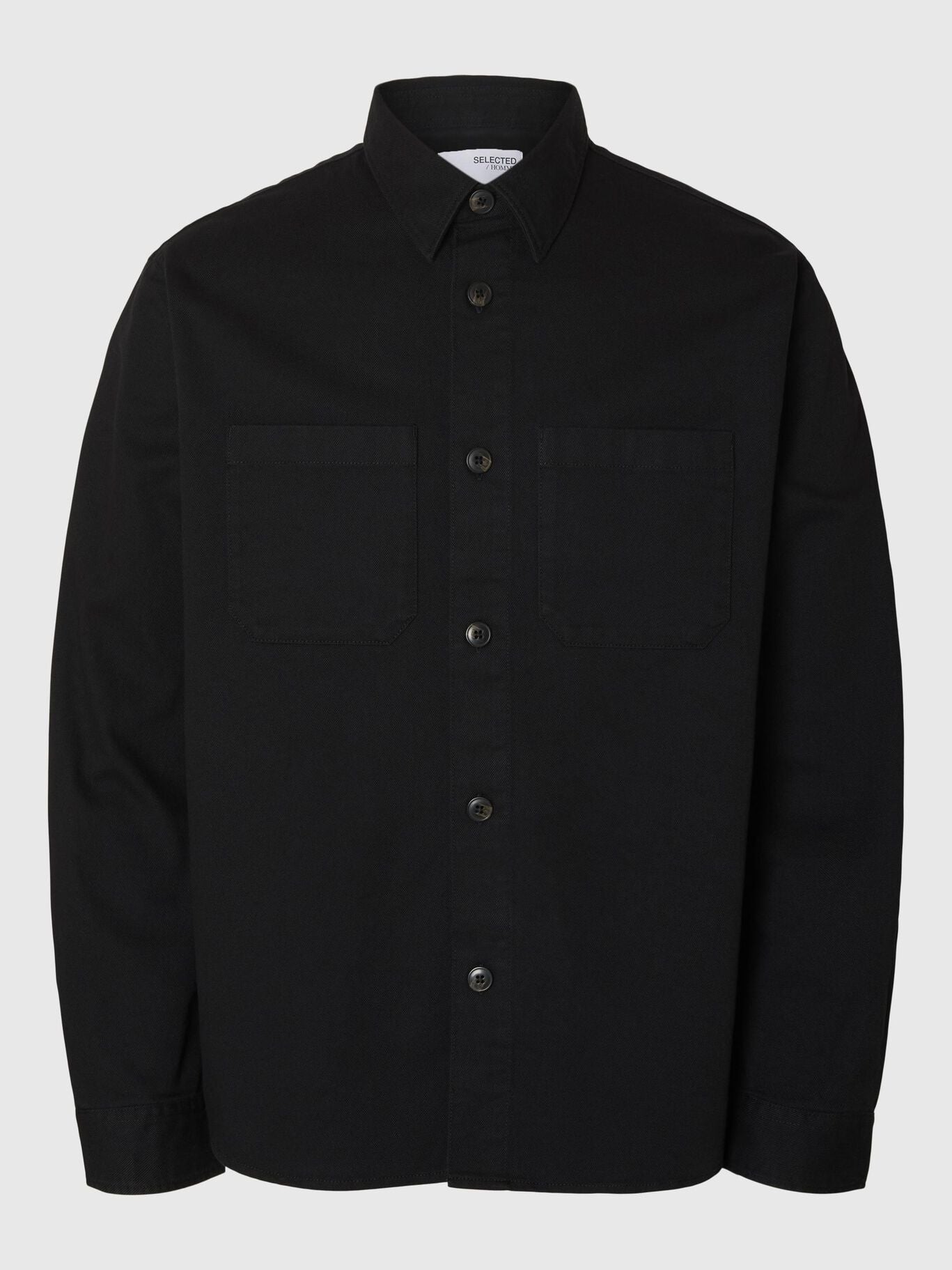 SELECTED | REGULAR FIT TWILL OVERSHIRT Jackie | Black