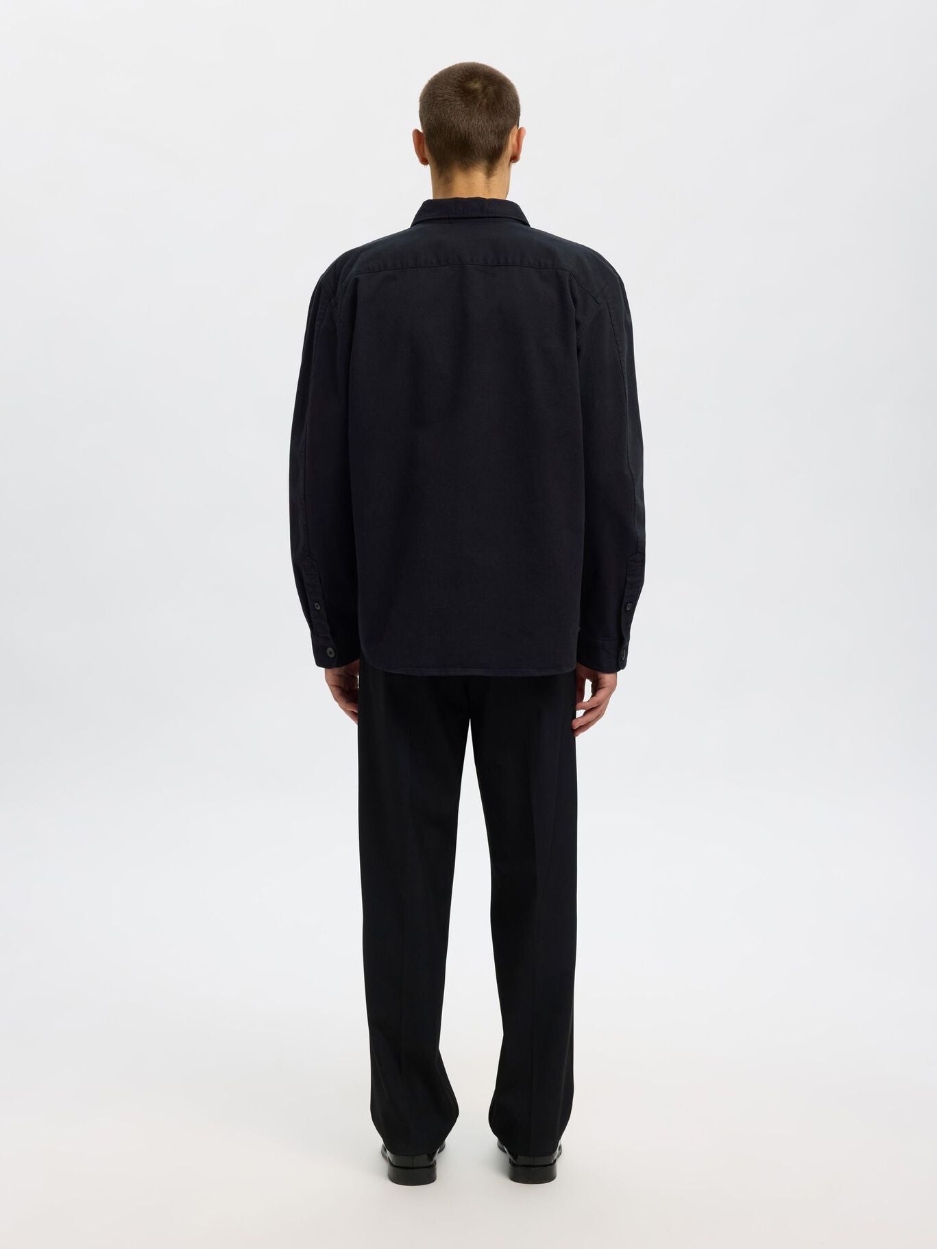 SELECTED | REGULAR FIT TWILL OVERSHIRT Jackie | Black