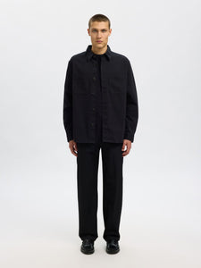 SELECTED | REGULAR FIT TWILL OVERSHIRT Jackie | Black