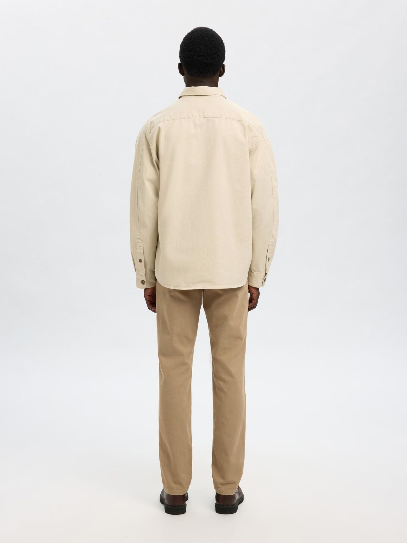 SELECTED | REGULAR FIT TWILL OVERSHIRT Travis | Oatmeal