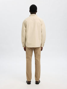 SELECTED | REGULAR FIT TWILL OVERSHIRT Travis | Oatmeal