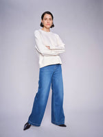 Load image into Gallery viewer, Mos Mosh | MMDara Deluxe Jeans - Wide Fit | 493 Mid Blue
