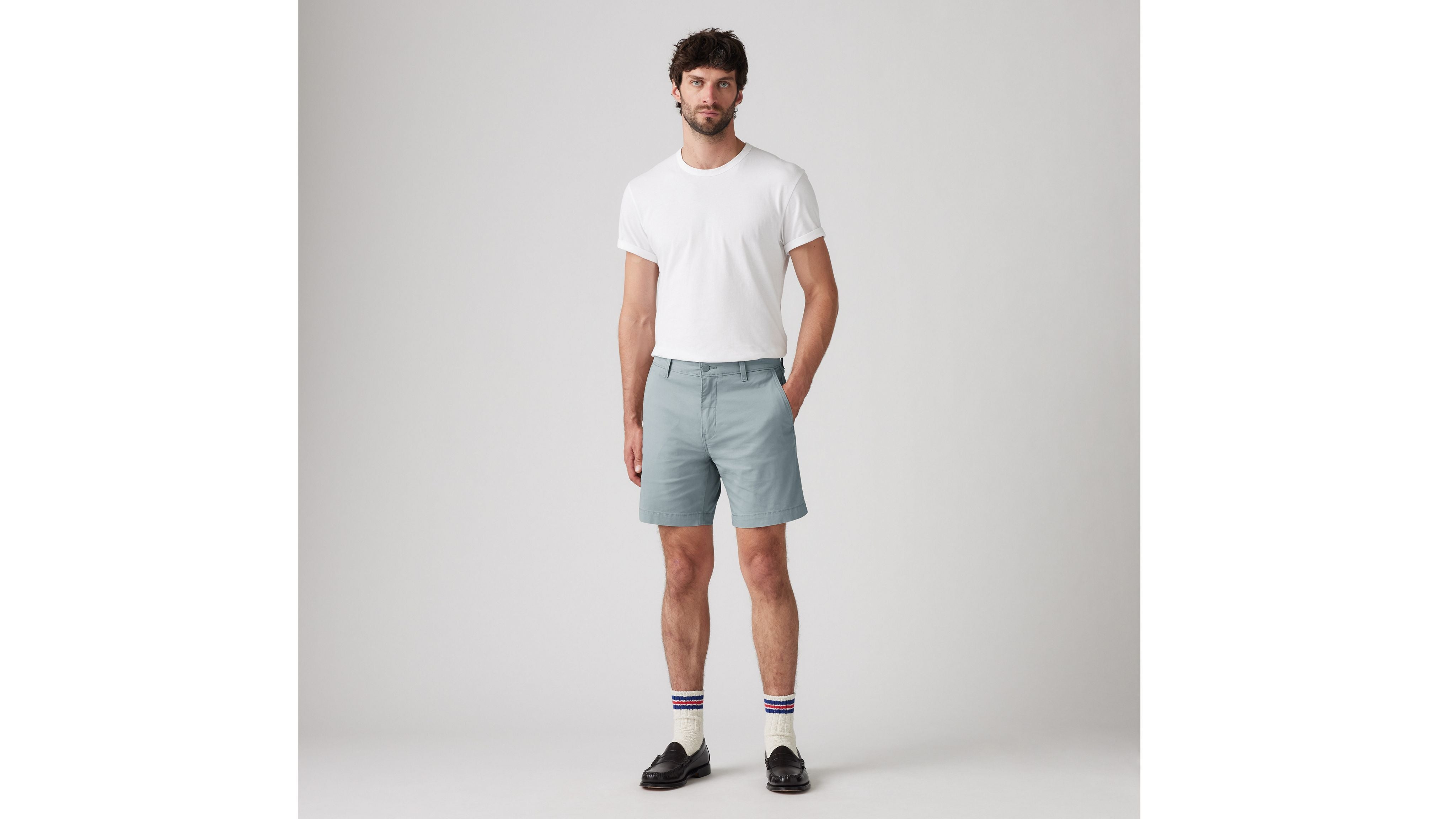 Levis | Chino Standard Cotton Linen Shorts | 0080 Steam blue