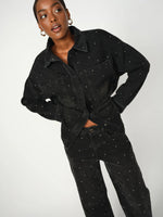 Load image into Gallery viewer, Mos Mosh | Emme Studs Jeans-Hemdbluse | 869 Dark Grey
