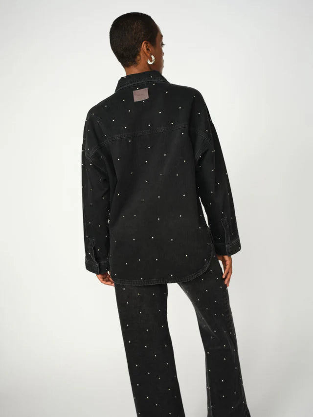 Mos Mosh | Emme Studs Jeans-Hemdbluse | 869 Dark Grey