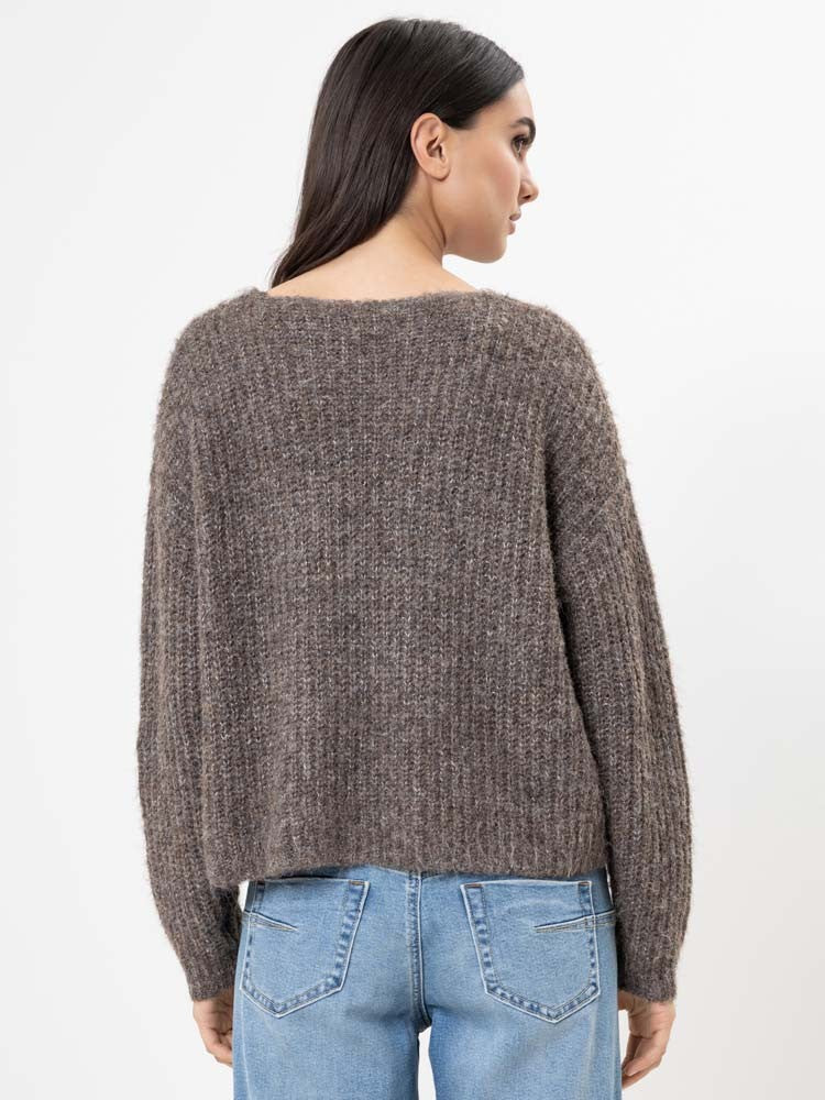 Herrlicher | Lini Strickpullover mit V-Ausschnitt | 370 saddle