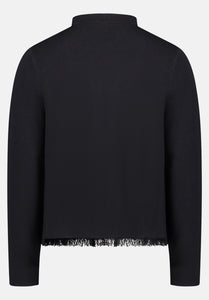 Cartoon | Casual-Strickjacke mit Fransen | 9045 Black