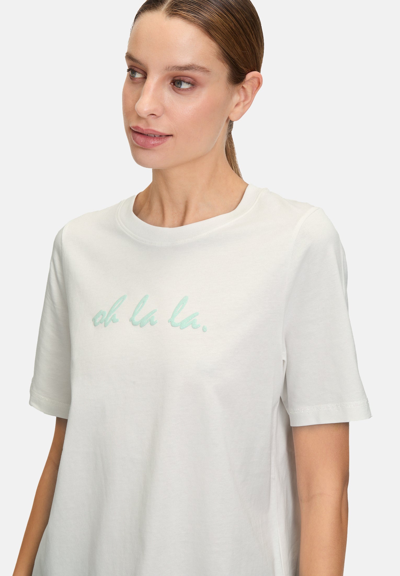 Cartoon |  Printshirt mit Rundhalsausschnitt  | 1951 Patch Cream/Green
