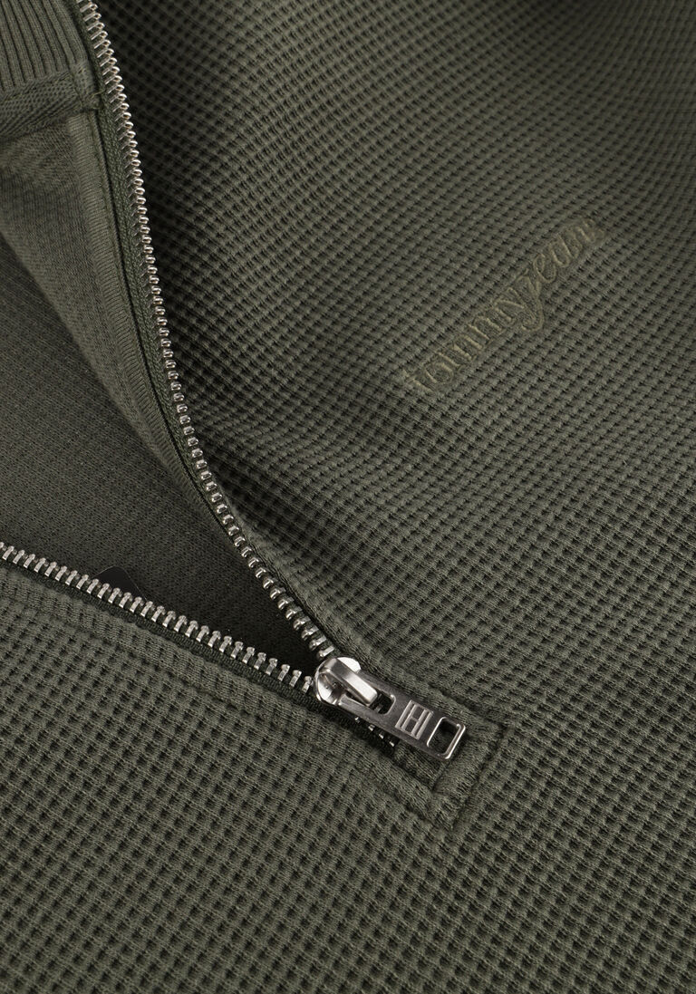 Tommy Jeans | Relaxed Fit Pullover mit Waffelstrick | MRH Green